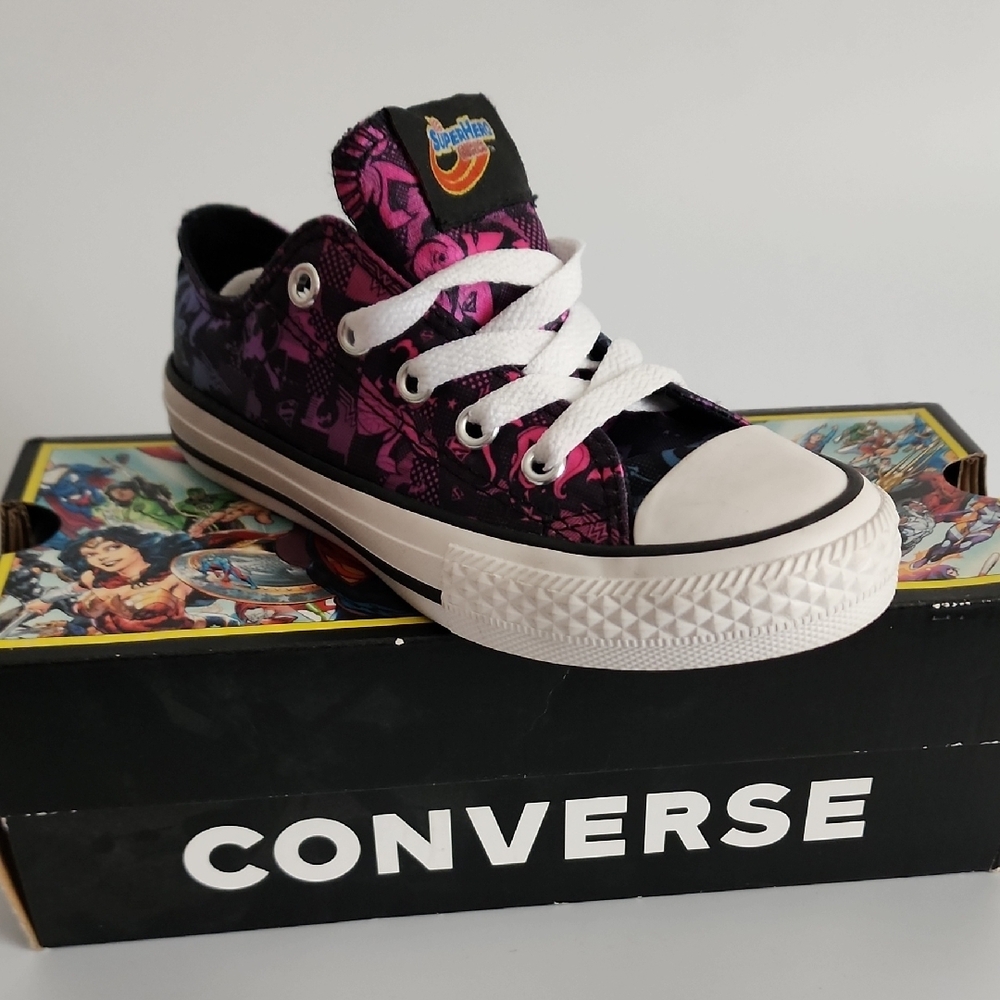 Converse Black and Purple Graphic Sneakers